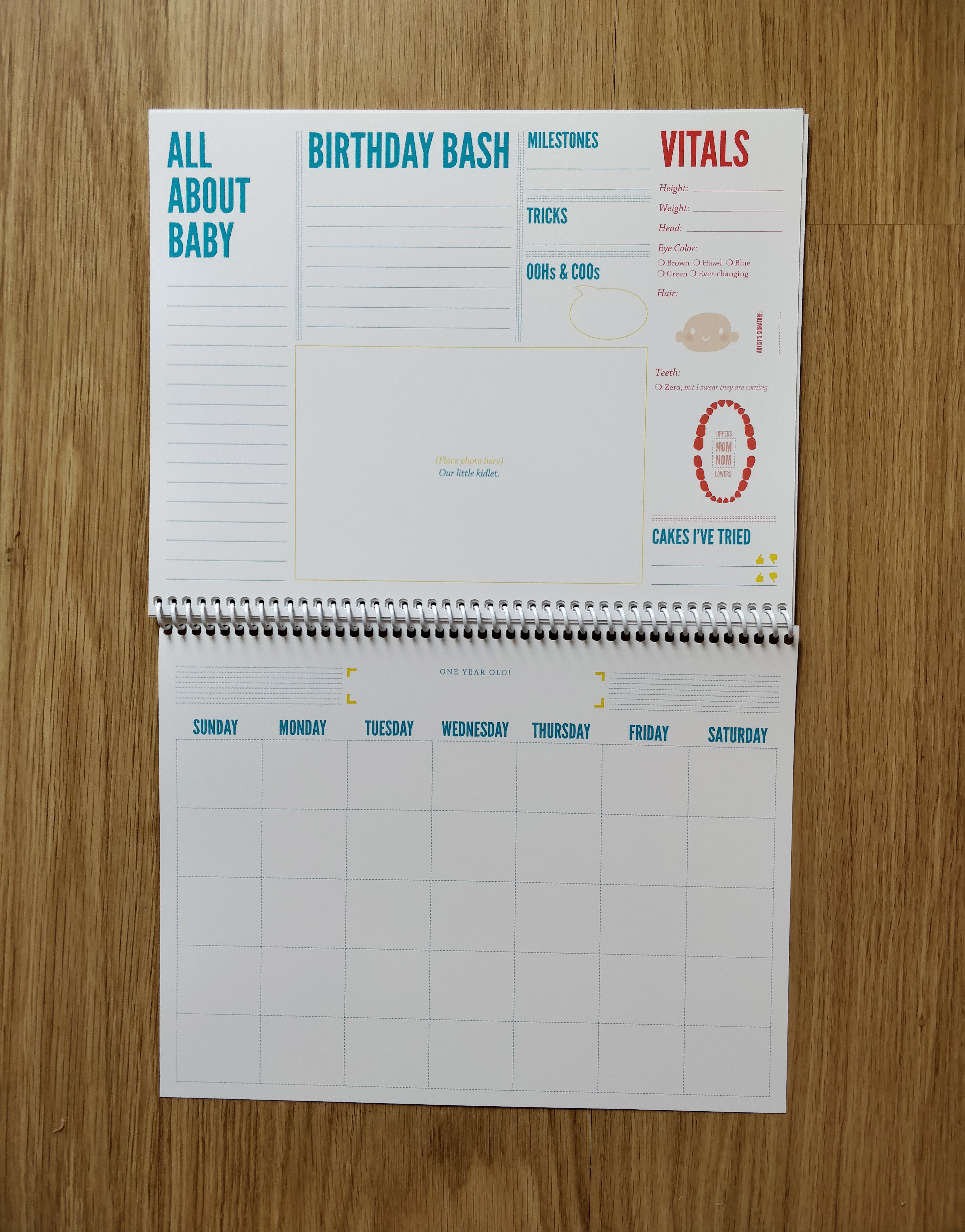 Baby's First Year Calendar: Undated 13-Month Memory Book