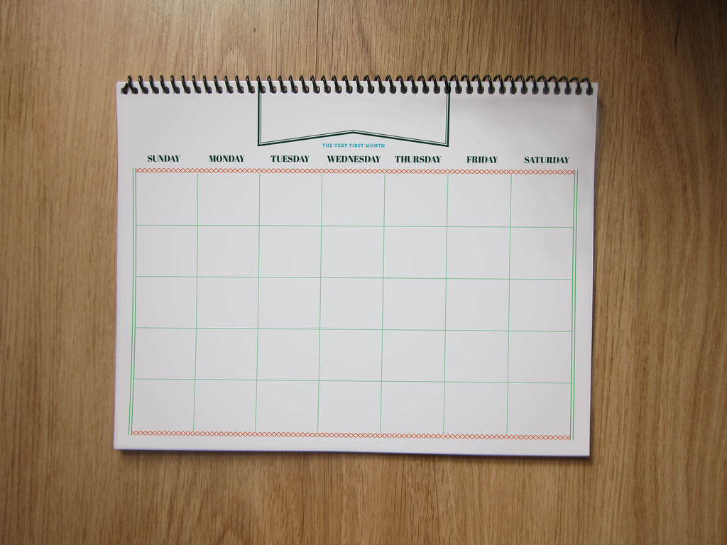 The Story of You: An undated 13 month keepsake calendar for baby.