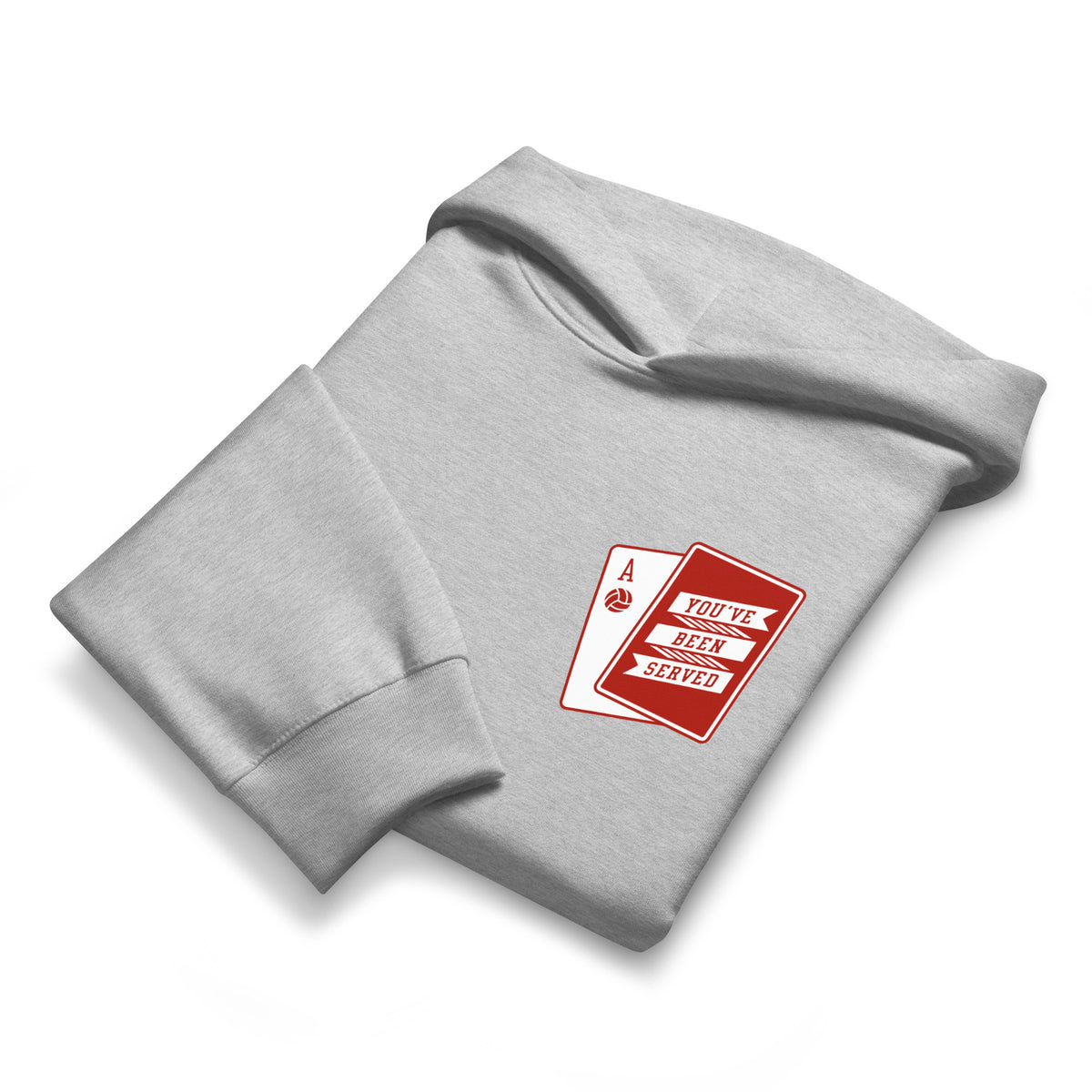 You've Been Served Volleyball Hoodie Folded Gray