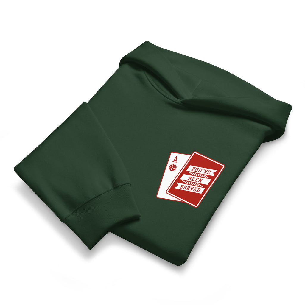 You've Been Served Volleyball Hoodie Folded Green