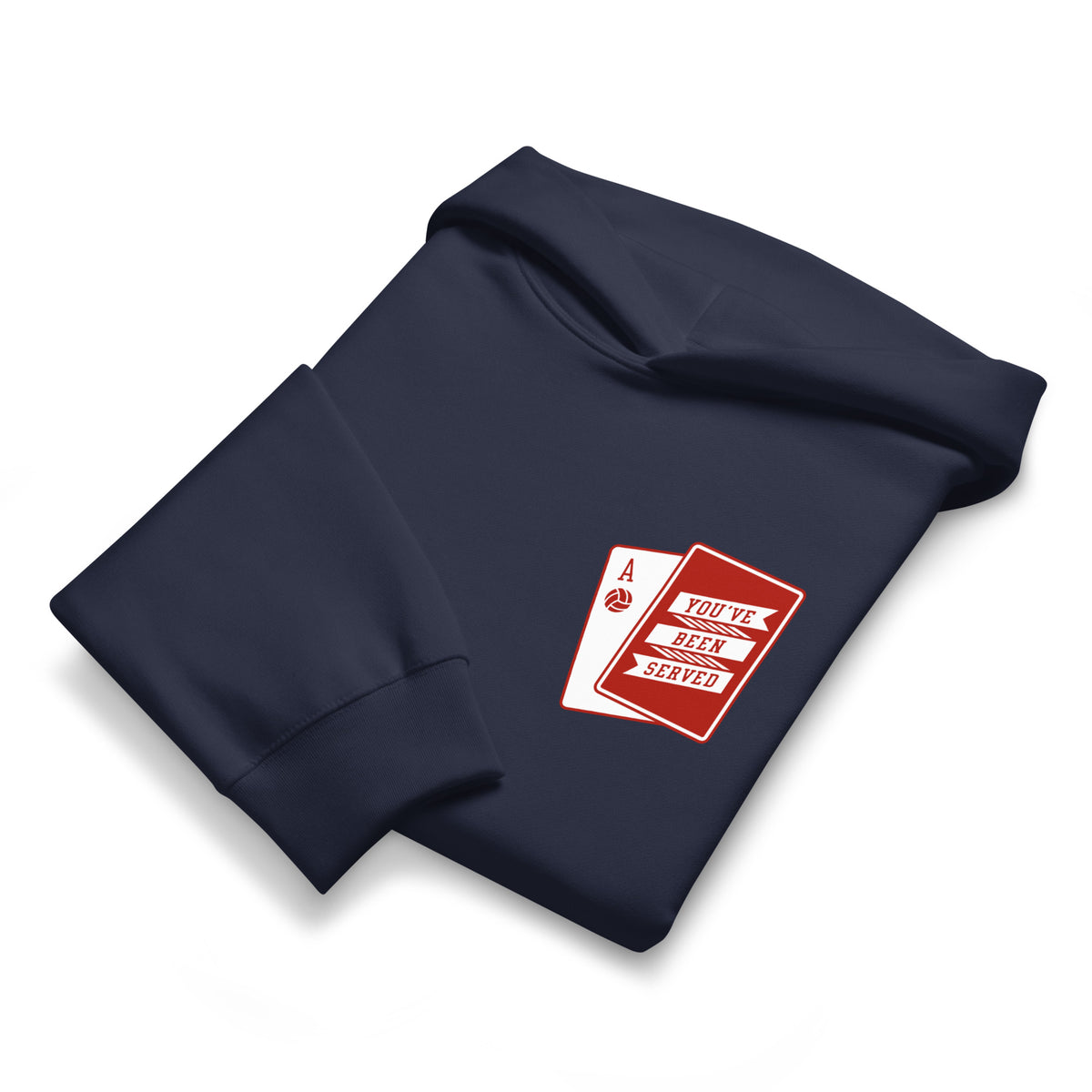 You've Been Served Volleyball Hoodie Folded navy
